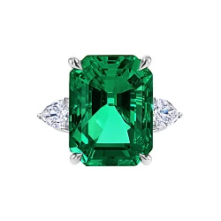 GRS GemResearch Swisslab Кольцо с изумрудом 6,28 ct. (Colombia) Vivid Green