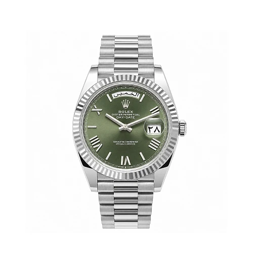 Часы Rolex  Oyster Perpetual White Gold Day-Date Olive Dial Arabic Date  228239