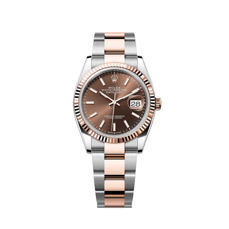 Часы Rolex  Oyster Perpetual Datejust 36 Mm Rolesor Oystersteel And Rose Gold Chocolate Dial  126231