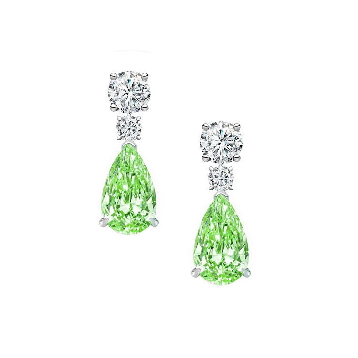 Украшение GIA  Серьги с бриллиантами 2,00/2,05 ct. FLGGY/VVS2-VS2   