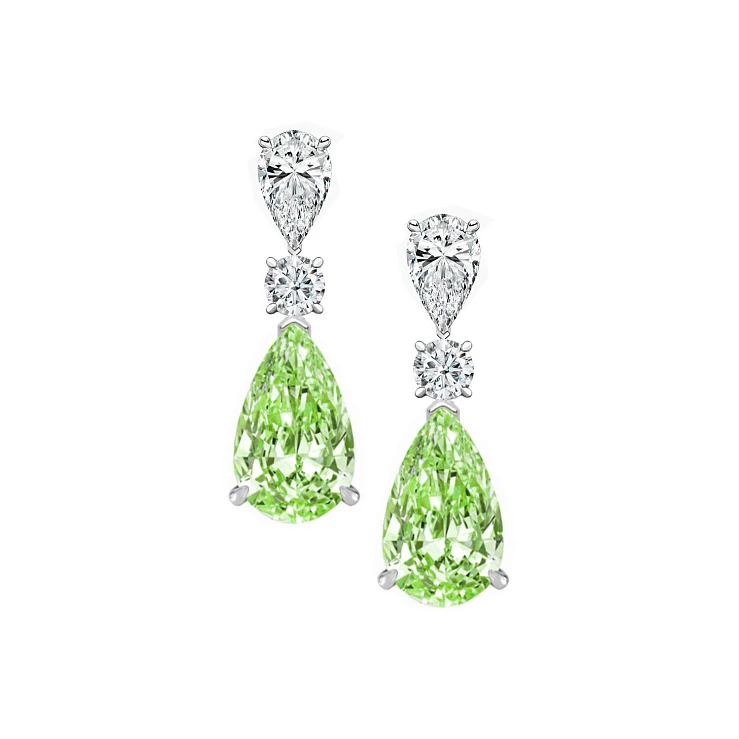 Украшение GIA  Серьги с бриллиантами 2,01/2,03 ct. FBGY/VVS   
