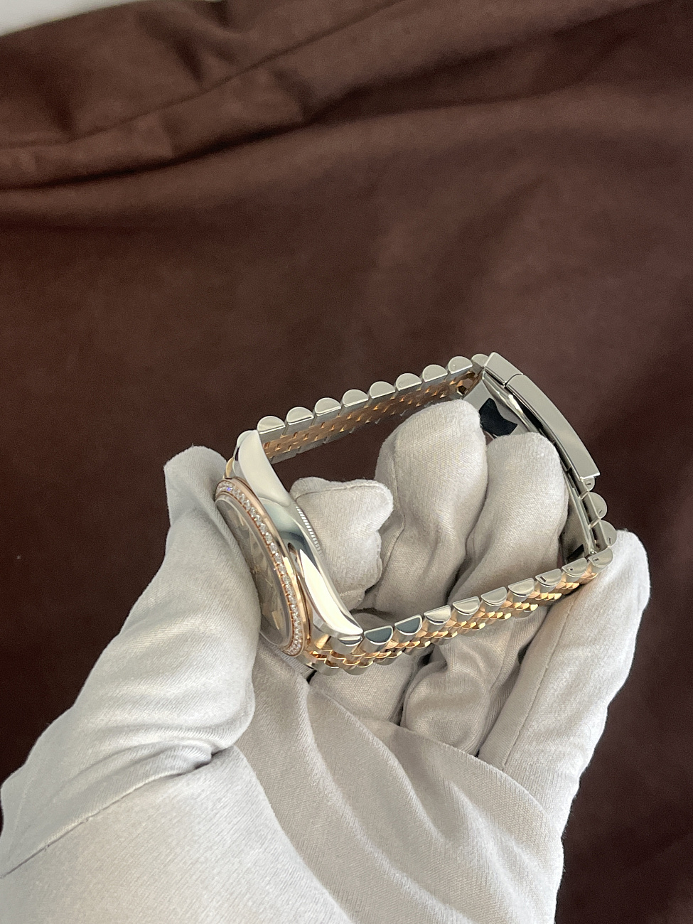 Часы Rolex  Datejust 36 Rose Gold/Steel Diamond Bezel Jubilee Bracelet  126281RBR