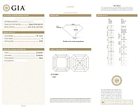 Украшение GIA  Серьги 1,00/1,01 ct. G/VVS2 (Asscher Cut)   