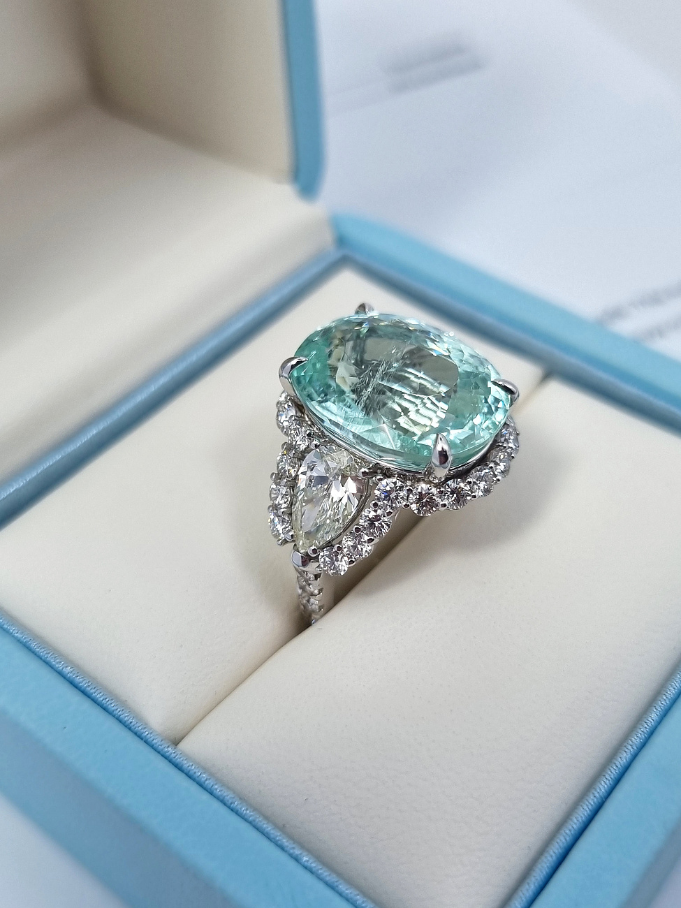 Украшение NO NAME  Кольцо С Турмалином &quot;Параиба&quot; 13,39 Ct.   