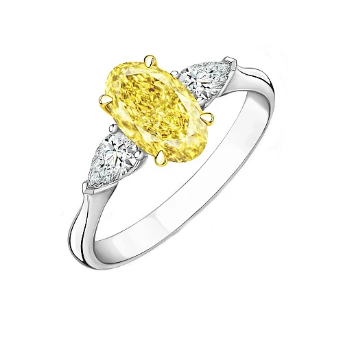 Украшение GIA  Кольцо с бриллиантом 2,68 ct. Fancy Light Yellow/VS1   