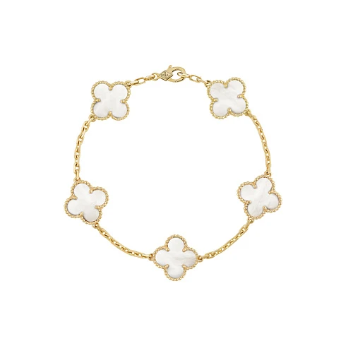 Украшение Van Cleef & Arpels  Vintage Alhambra Bracelet, 5 Motifs Mother Of Pearl  VCARA41800 