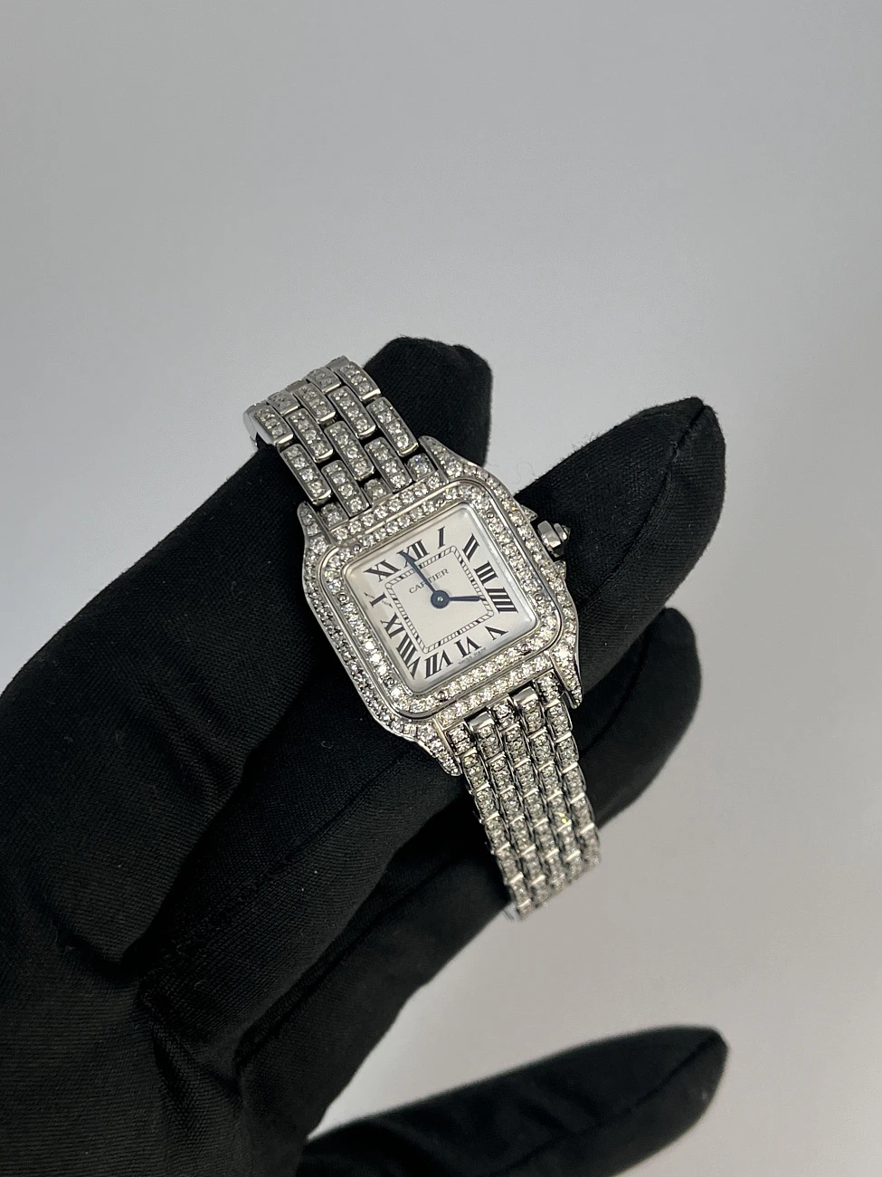 Часы Cartier  Small Panthere De Cartier Custom Diamonds Full Pave  WSPN0013 FIX
