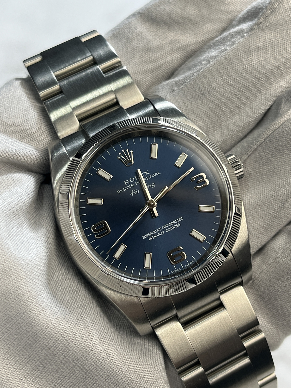 Часы Rolex  Oyster Perpetual Air-King Blue Dial  114210