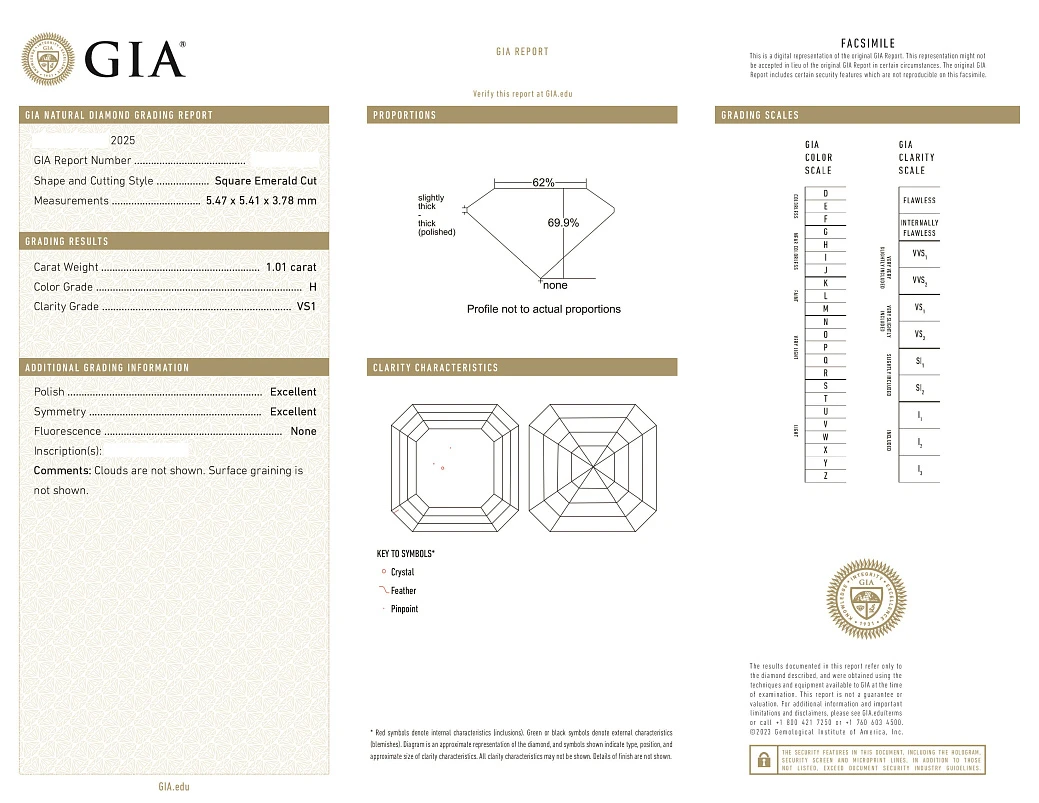 Украшение GIA  Серьги с бриллиантами 4,43 ct. H/VVS2-VS1 (Asscher cut)   