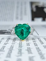 Украшение GRS GemResearch Swisslab  Кольцо с изумрудом 5,84 ct. Intense To Vivid Green (Colombia)   