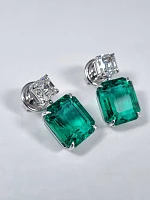 Украшение GRS GemResearch Swisslab  Серьги с изумрудами 9,20/9,46 ct. Vivid Green (Zambia)   