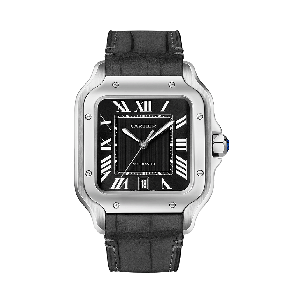 Часы Cartier  Santos De Cartier Large Model Black Dial  WSSA0096