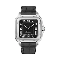 Часы Cartier  Santos De Cartier Large Model Black Dial  WSSA0096