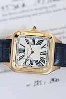 Часы Cartier  SANTOS-DUMONT  Limited Edition XL Model Yellow Gold Blue Roman Numerals  WGSA0084