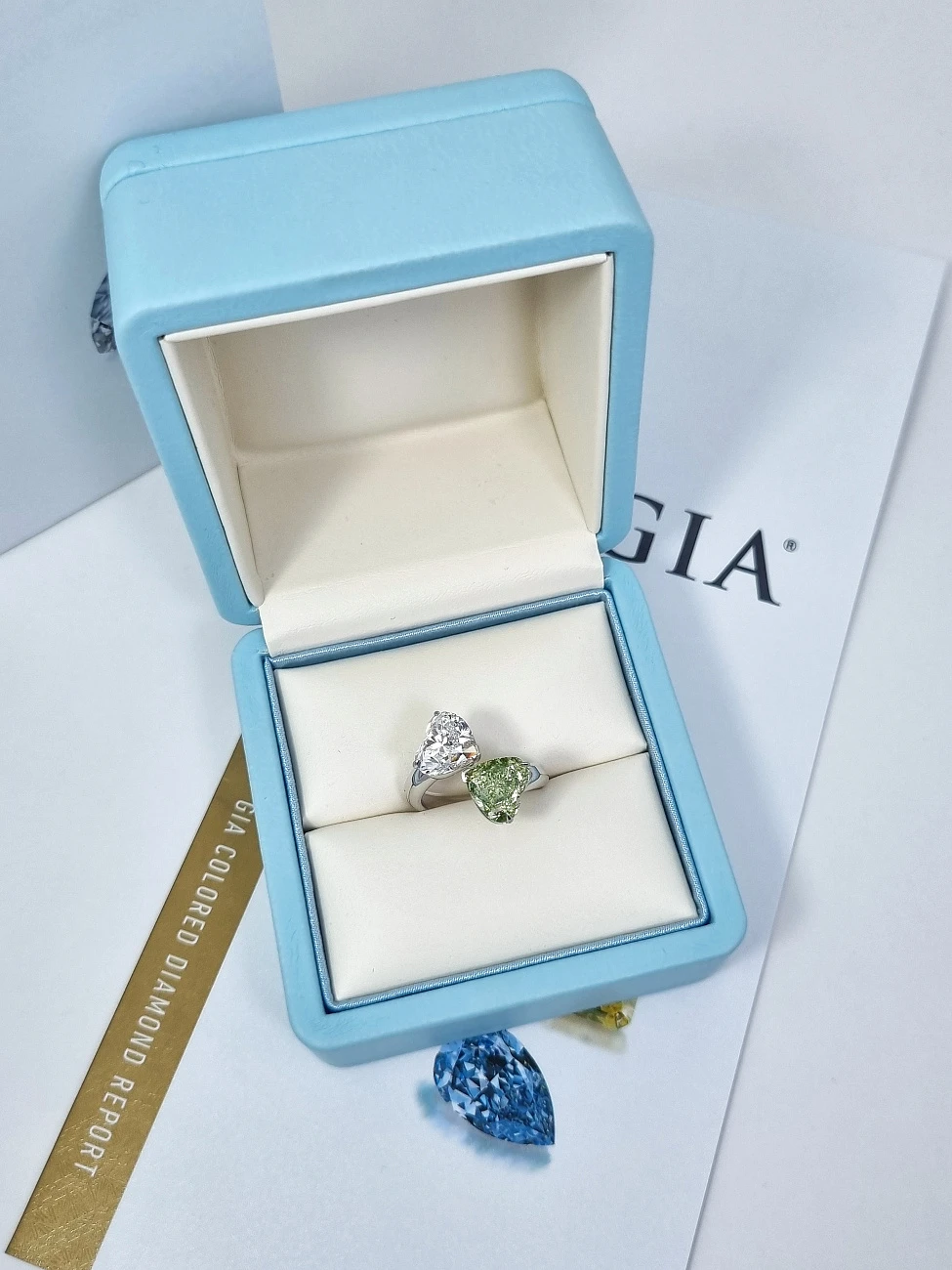 Украшение GIA  Кольцо с бриллиантами 3,01/3,01 ct. Heart Diamonds   