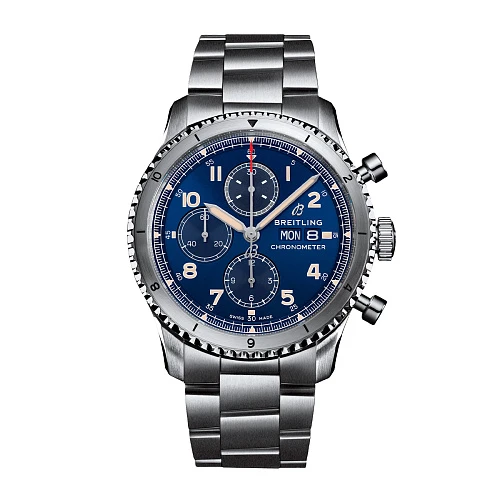 Часы Breitling  Aviator 8 Chronograph 43 Stainless Steel Blue  A13316101C1A1