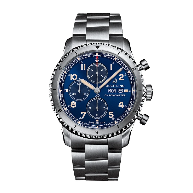 Часы Breitling  Aviator 8 Chronograph 43 Stainless Steel Blue  A13316101C1A1