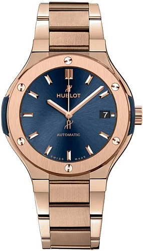 Заказать Hublot  Classic Fusion King Gold Bracelet Blue 38 Mm  568.OX.7180.OX