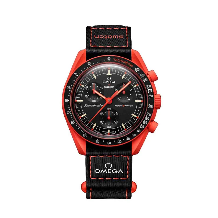 Часы Omega  Swatch x Omega Bioceramic Mission To Earth Lava  SO33O100