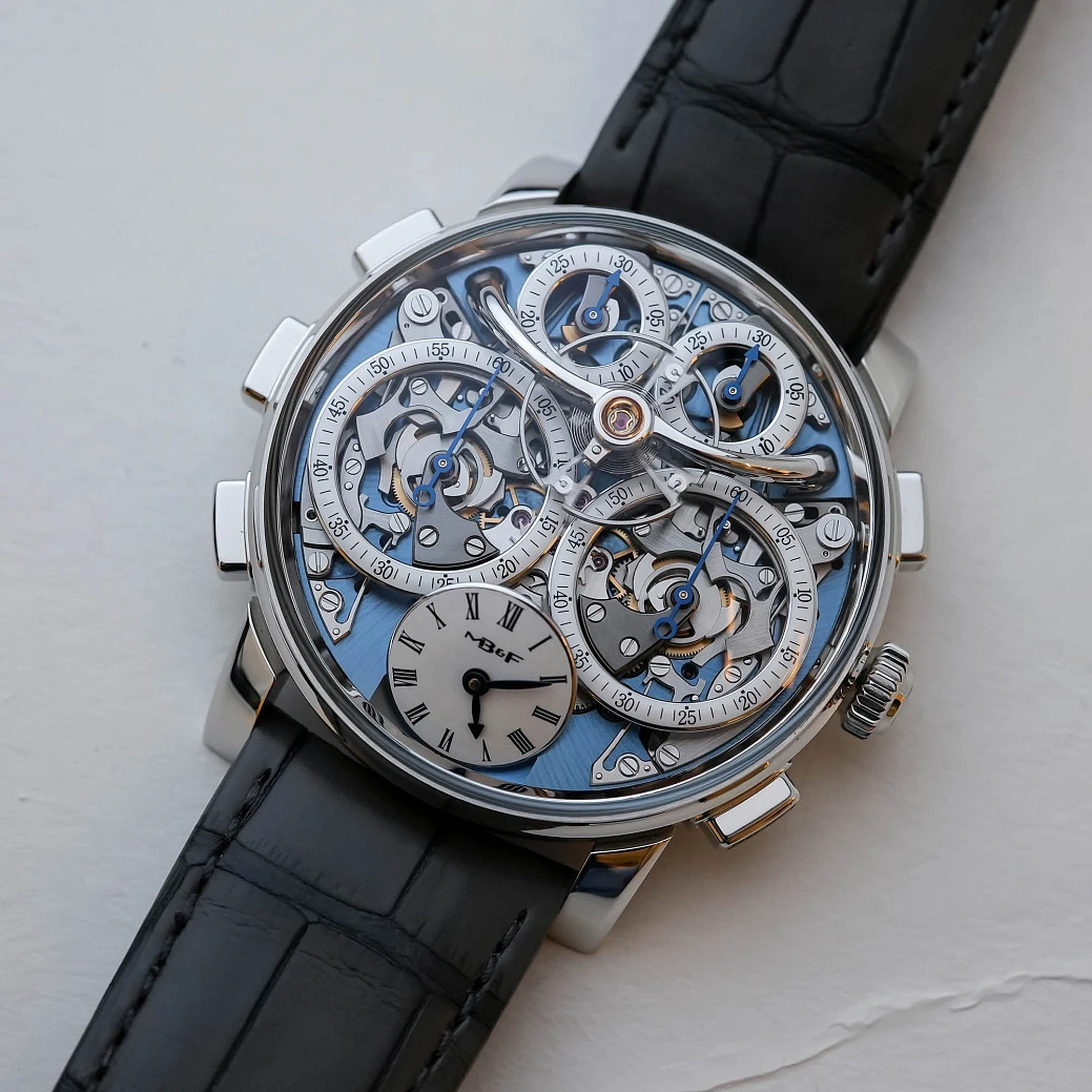 Часы MB&amp;F  Legacy Machine Sequential Flyback In Platinum By Stephen Mcdonnell  