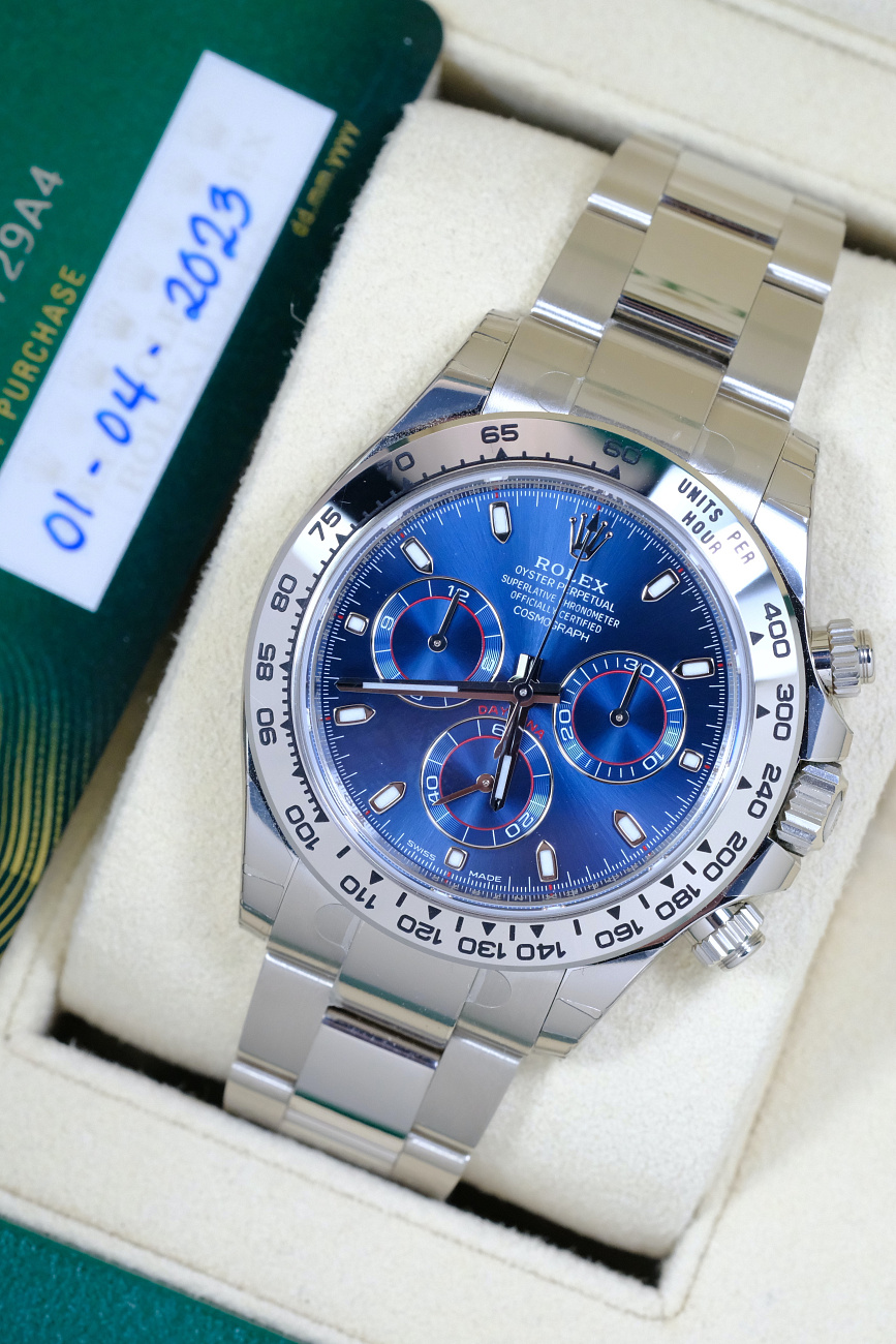 Часы Rolex  Новые В Пленках Cosmograph Daytona White Gold Blue Dial  116509-0071