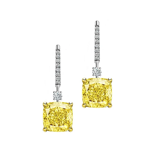 Украшение GIA  Серьги 3,06/3,35 ct. Fancy Light Yellow/Internally Flawless   
