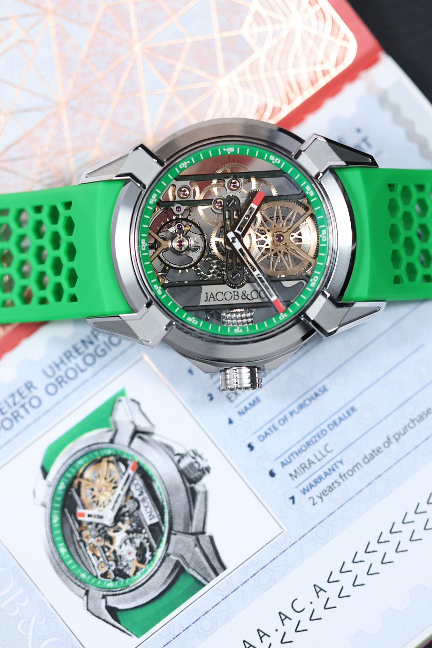 Часы Jacob & Co  Epic X Skeleton Titanium Green  EX110.20.AA.AC.A