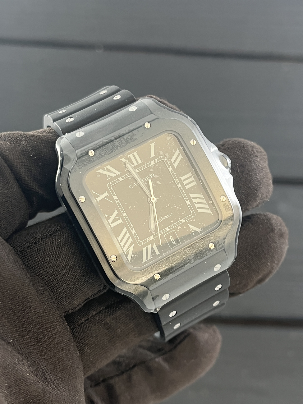 Часы Cartier  Santos De Cartier Black Pvd  WSSA0039