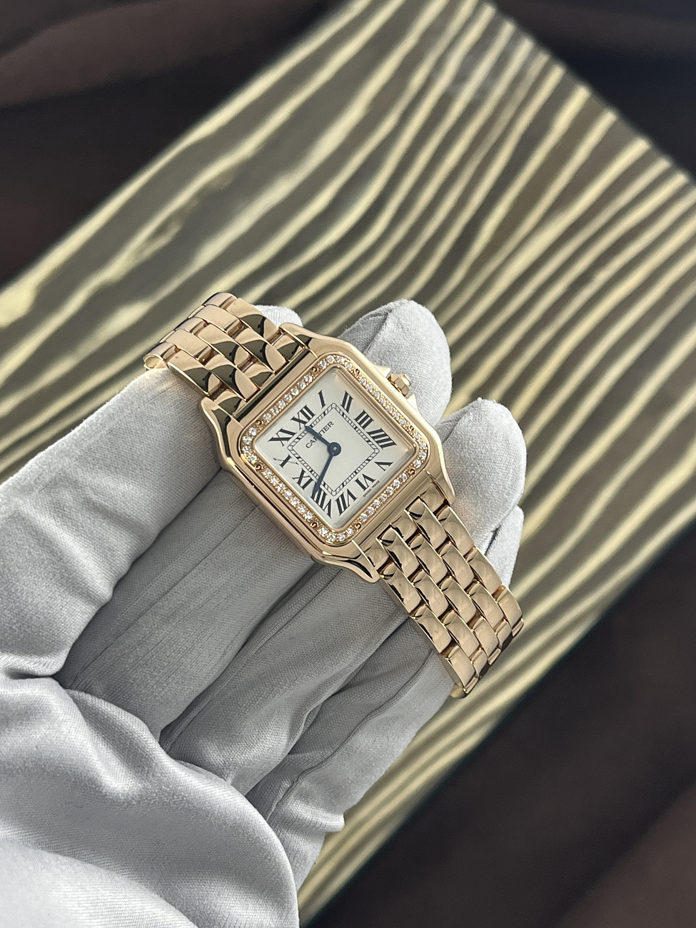 Часы Cartier  Panthere Medium Rose Gold Diamonds  WJPN0009