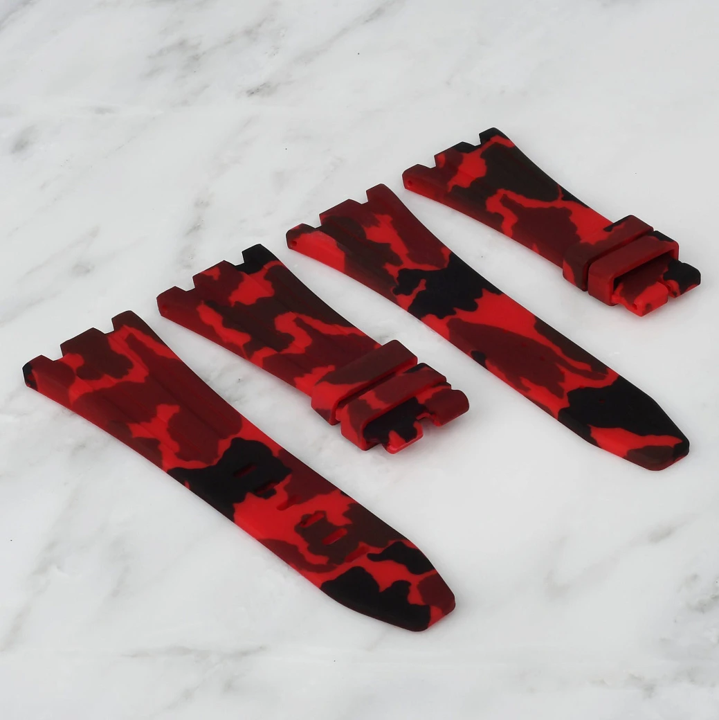 Часовой ремешок Audemars Piguet  Ремешок Для Часов Red Camo Ap Royal Oak Offshore 42Mm Strap  