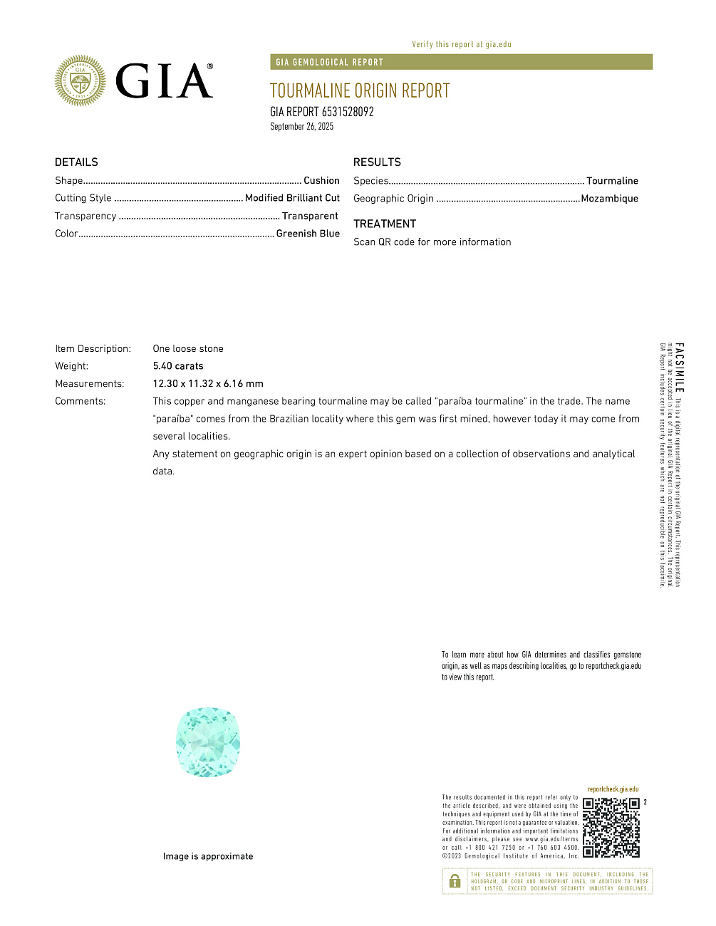 Украшение GIA  Серьги с турмалинами "Параиба" 5,16/5,40 ct.   