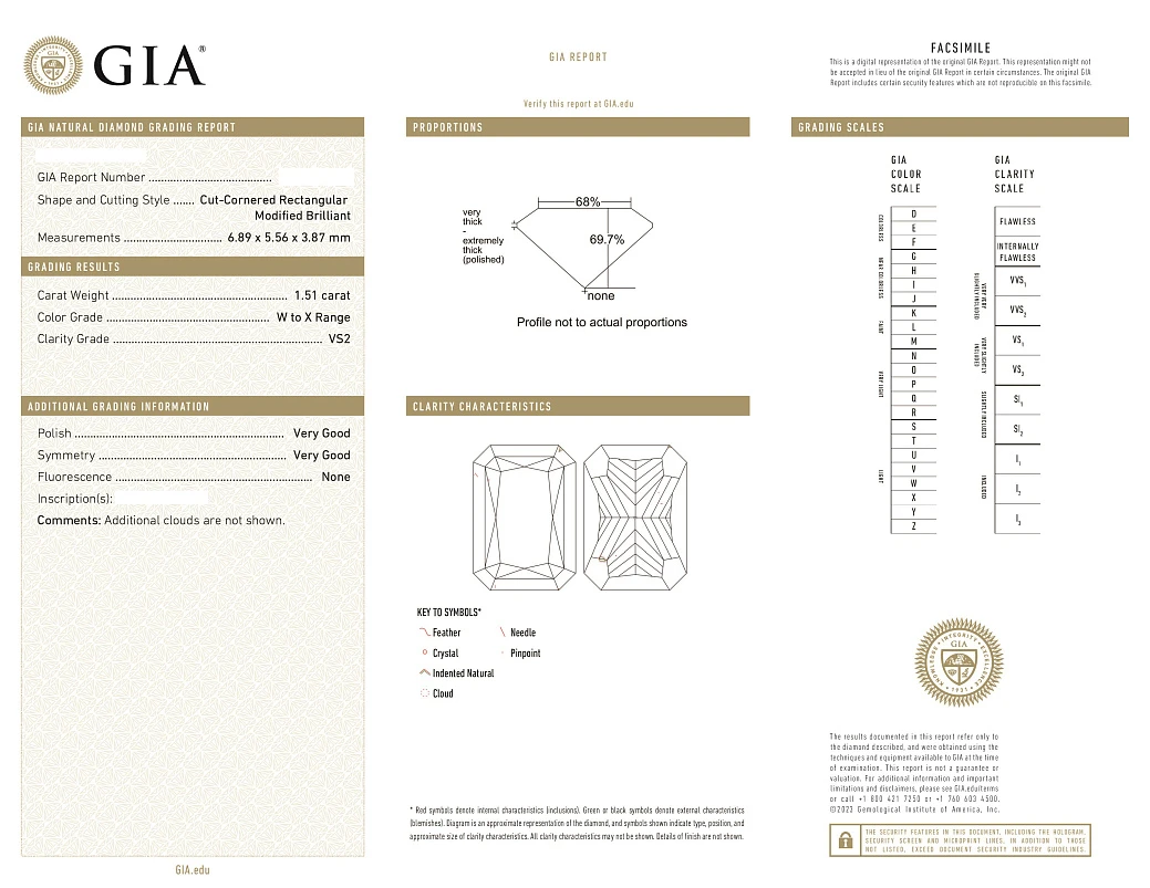 Украшение GIA  Серьги с бриллиантами 1,46/1,51 ct. W To X Range/VS2-Si1   