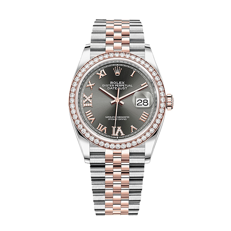 Часы Rolex  Oyster Perpetual Datejust 36 Mm Everose Gold And Factory Diamonds  126281rbr