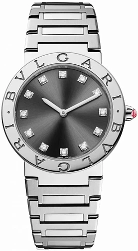 Заказать Bvlgari  Stainless Steel Bvlgari Bvlgari 33Mm Black Diamond Dot Dial Ladies Watch  103689