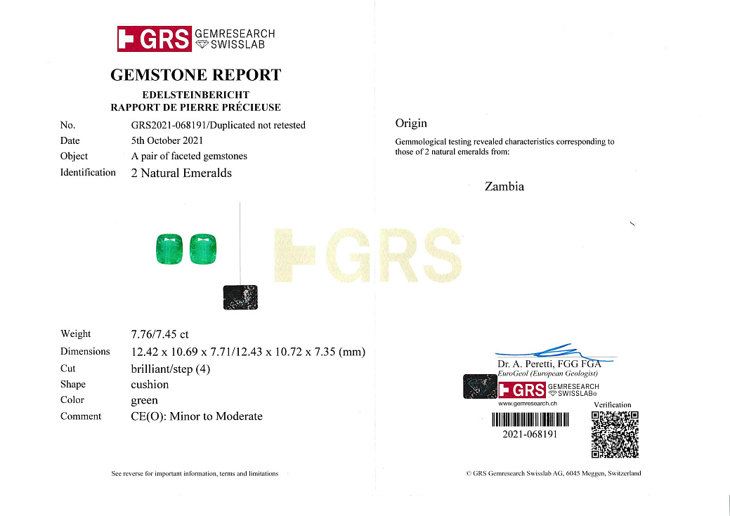 Украшение NO NAME  Серьги С Изумрудами 7,76/7,45 Ct.   