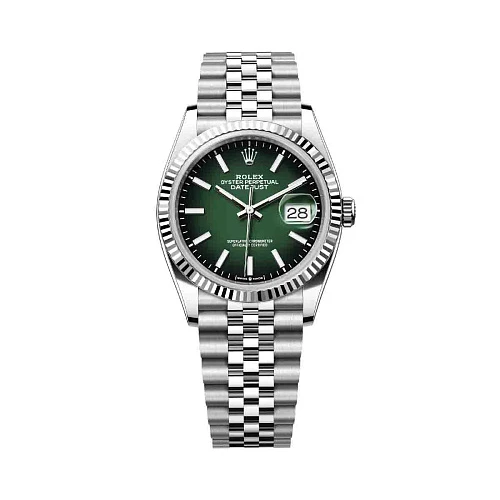 Часы Rolex  Datejust 36mm Steel & White Gold Green Ombre Dial В пленках  126234-0059