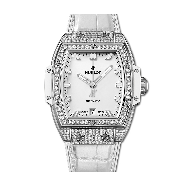 Часы Hublot  Spirit Of Big Bang 39 Titanium Diamonds Paved White  665.NE.2010.LR.1604