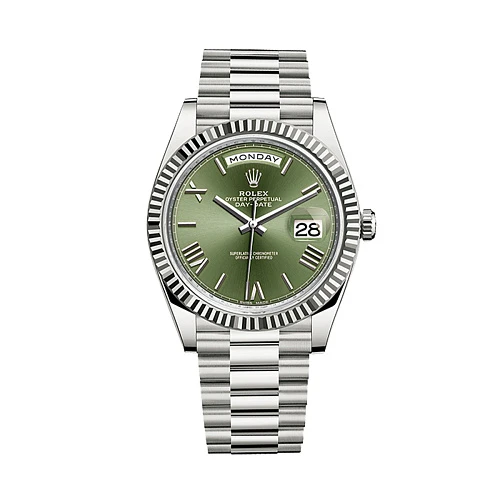 Часы Rolex  Oyster Perpetual White Gold Day-Date Olive Dial  228239