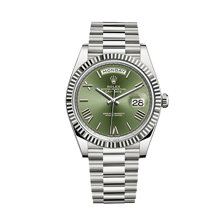 Часы Rolex  Oyster Perpetual White Gold Day-Date Olive Dial  228239