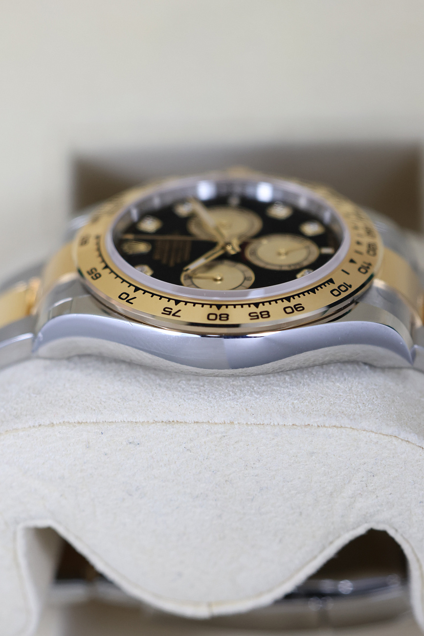 Часы Rolex  Cosmograph Daytona Steel & Yellow Gold Black Dial Diamond Index  126503-0002