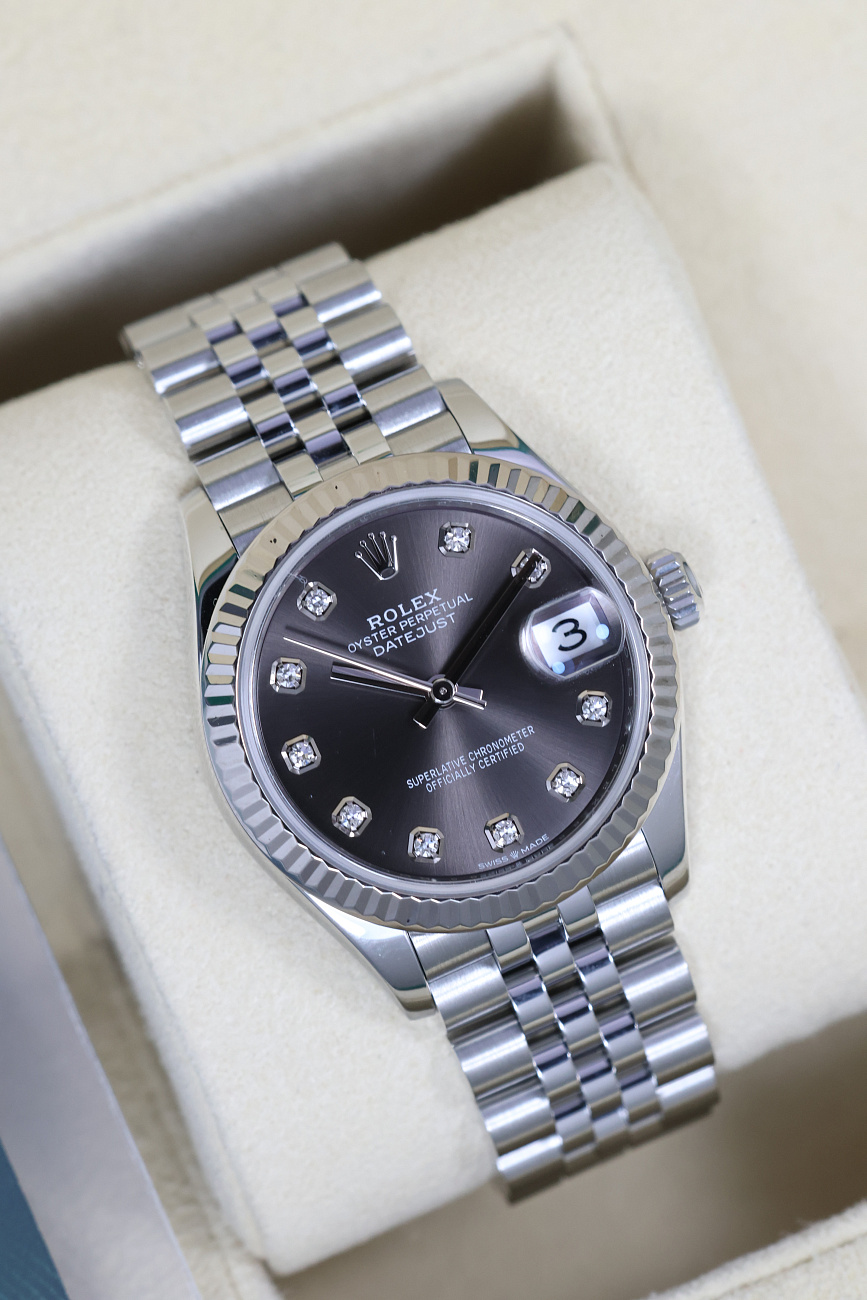 Часы Rolex  Datejust 31mm Grey Dial Diamond Index  278274-0028