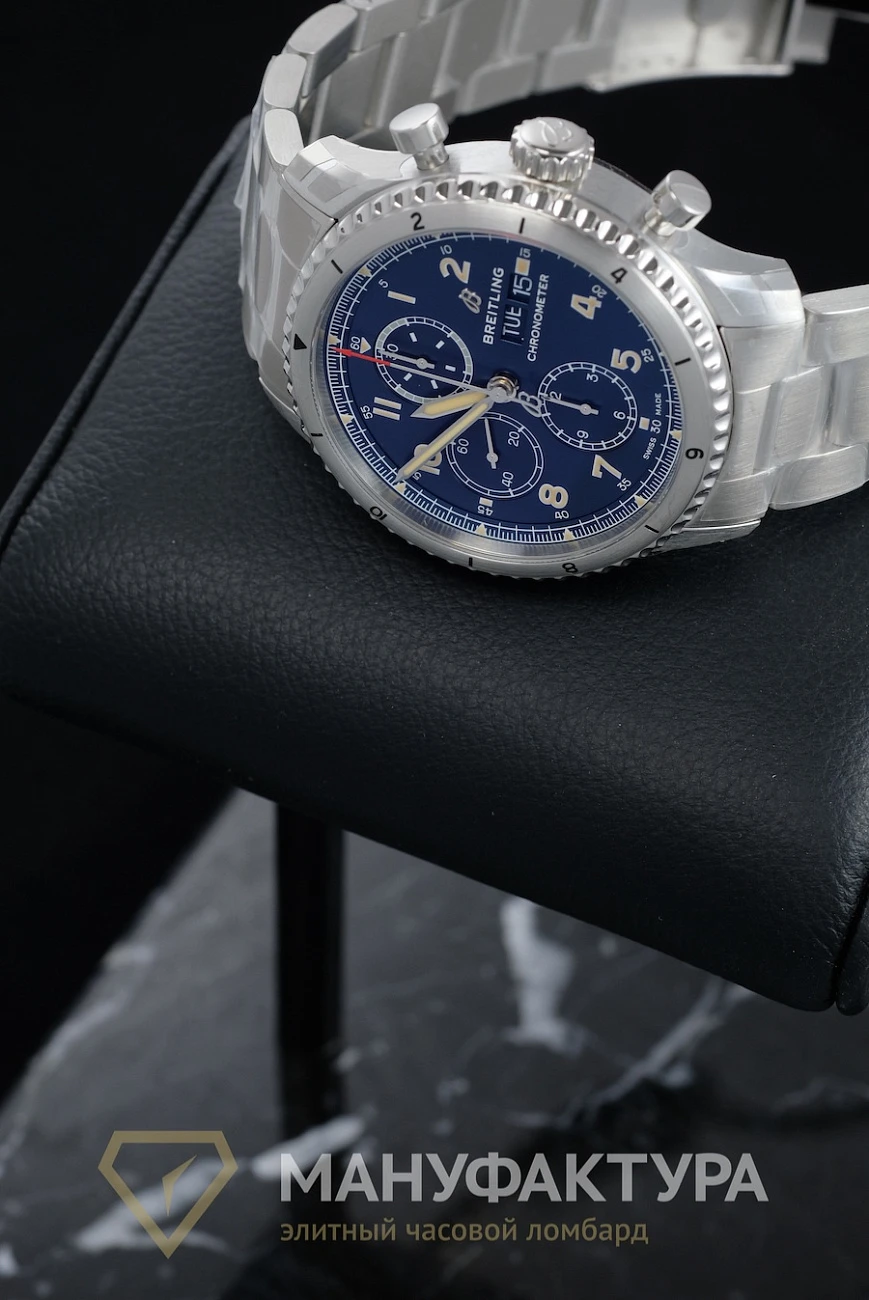Часы Breitling  Aviator 8 Chronograph 43 Stainless Steel Blue  A13316101C1A1