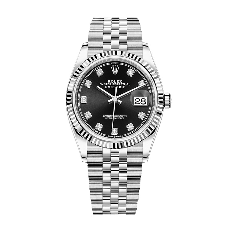 Часы Rolex  Datejust 36 Mm Diamonds 10Br Black Dial  126234