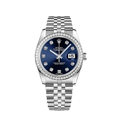 Rolex Oyster Perpetual Datejust 36 mm Blue Diamonds Bezel