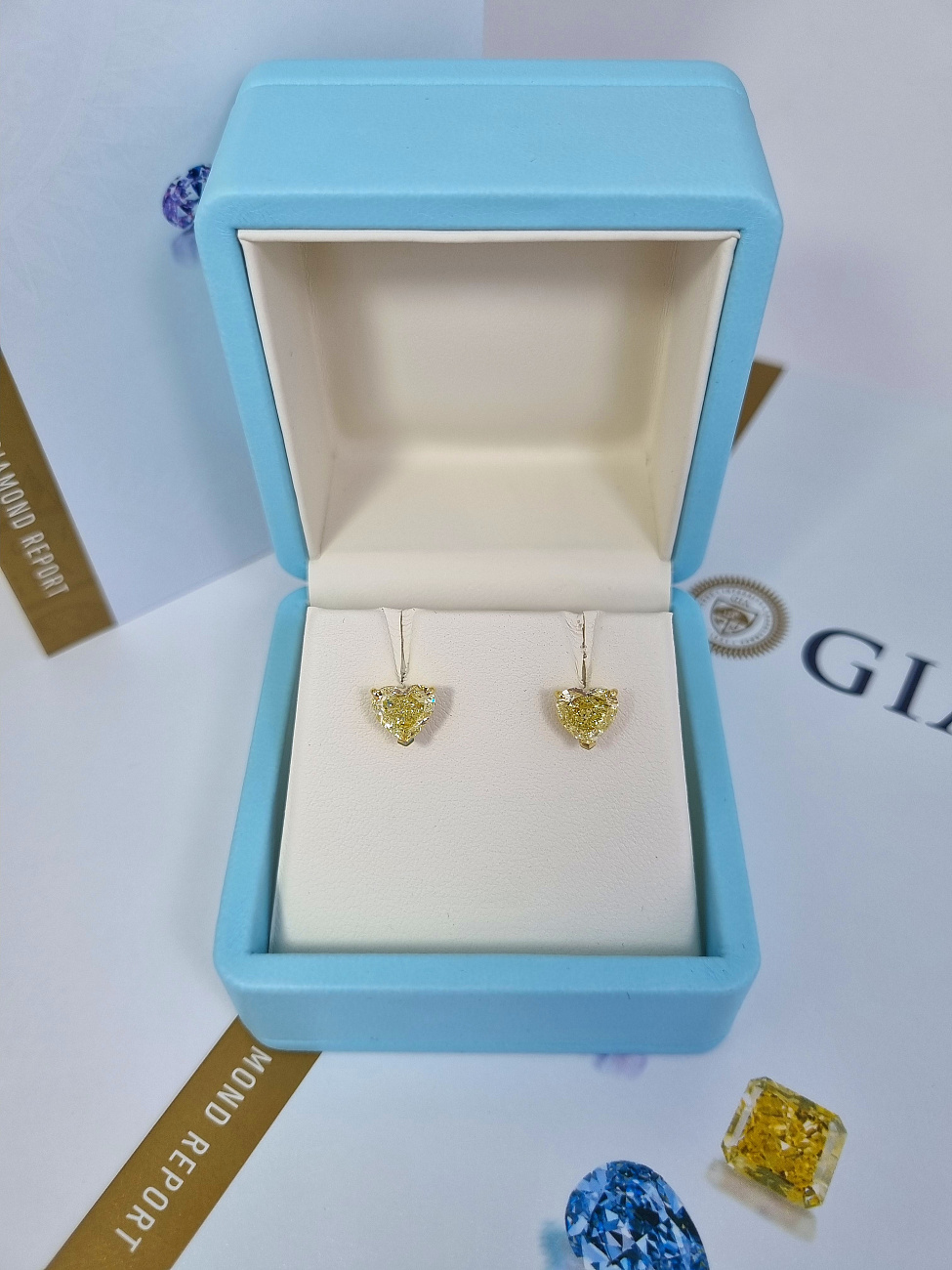 Украшение NO NAME  Серьги С Бриллиантами 1,72/1,73 Ct. Fancy Yellow   