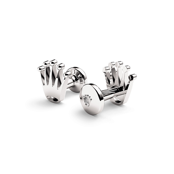 Сумки и аксессуары Rolex  ‘Crown’ cufflinks White Gold  A1019