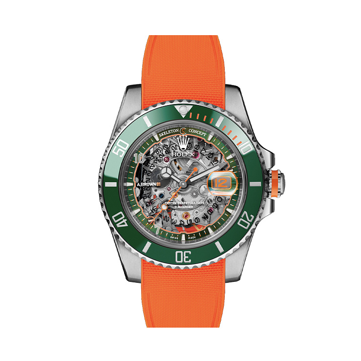 Часы Rolex  Skeleton Concept Submariner “Hulk” 116610Lv The Antonio Brown Concept  116610LV Skeleton Concept
