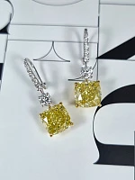 Украшение GIA  Серьги c бриллиантами 5,01/5,03 ct. Fancy Yellow/VS   