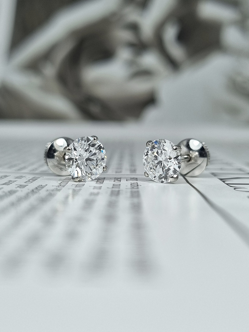 Украшение NO NAME  Серьги 1,50/1,57 Ct. D/Vvs2 (3 Excellent)   