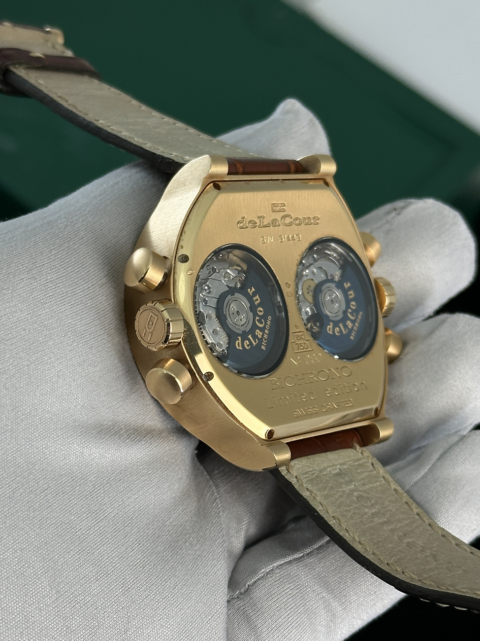 Часы De La Cour  Bi-Chrono Fidelidad Rose Gold Tobacco  
